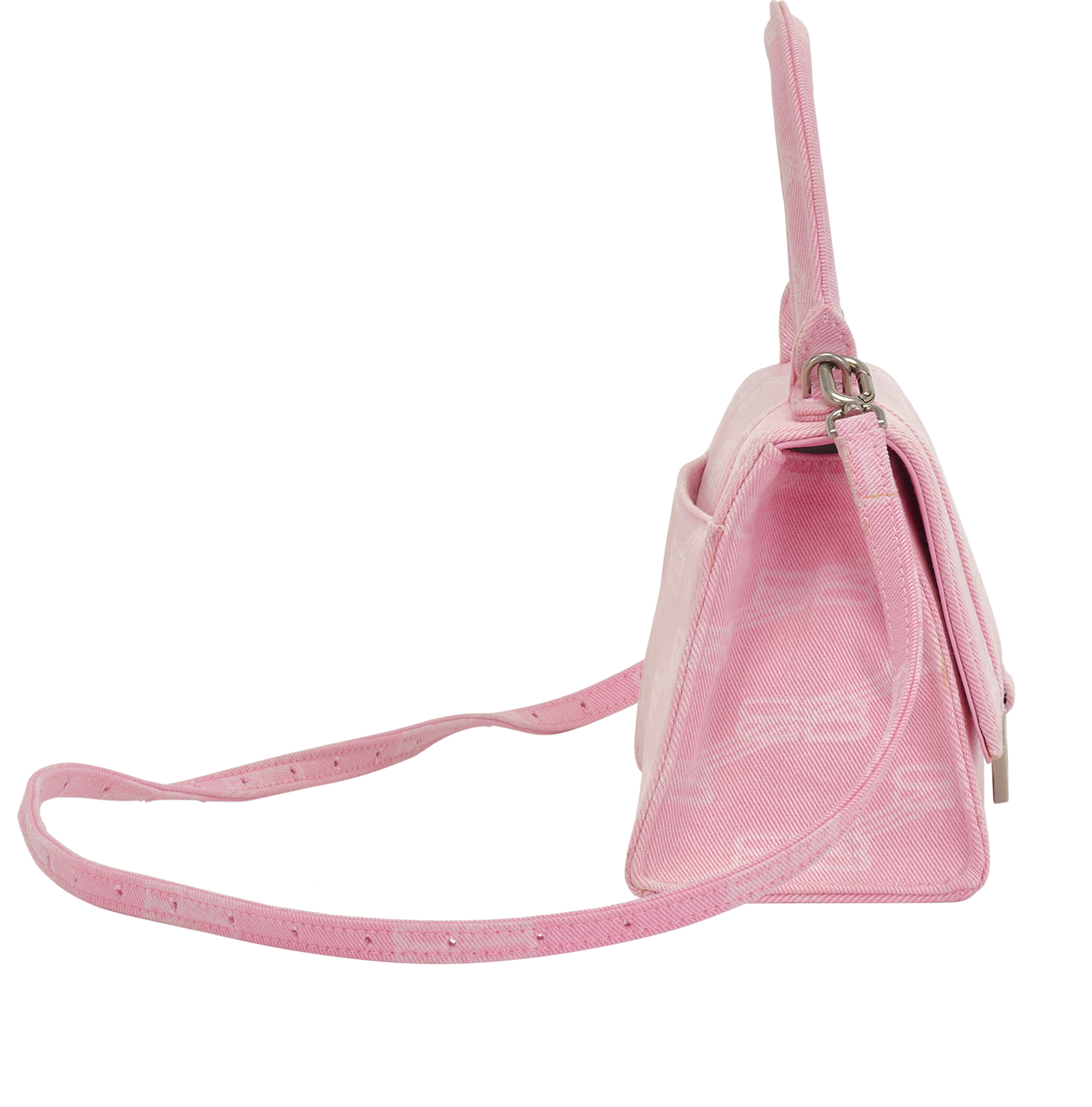 Small Hourglass, &pound;295, Handbags, Pink, Fabric, Side view